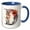 Blue/White, variant on 3drose, Pretty Floral Monogram D, 11oz Mug
