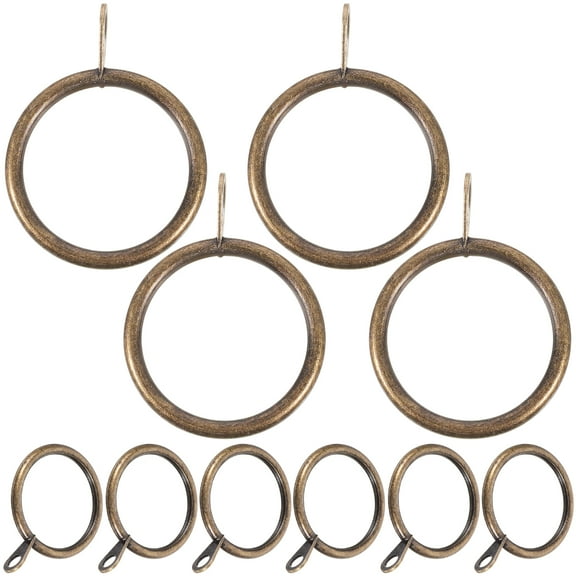 Stainless Steel Curtain Rings for Hanging 20 Pieces Dark Brown Thick Material