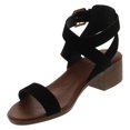 thumbnail image 2 of Top Moda Women's Vision-75 Ankle Wrap Adjustable Buckle Stacked Chunky Heel Sandal, 2 of 4