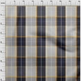 thumbnail image 3 of oneOone Cotton Jersey Dark Navy Blue Fabric Madras Check Quilting Supplies Print Sewing Fabric By The Yard 58 Inch Wide, 3 of 4