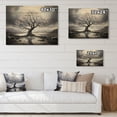 thumbnail image 4 of Designart "White Grey White Tree Mystique horizon" Landscape Trees Print on Natural Pine Wood, 4 of 5