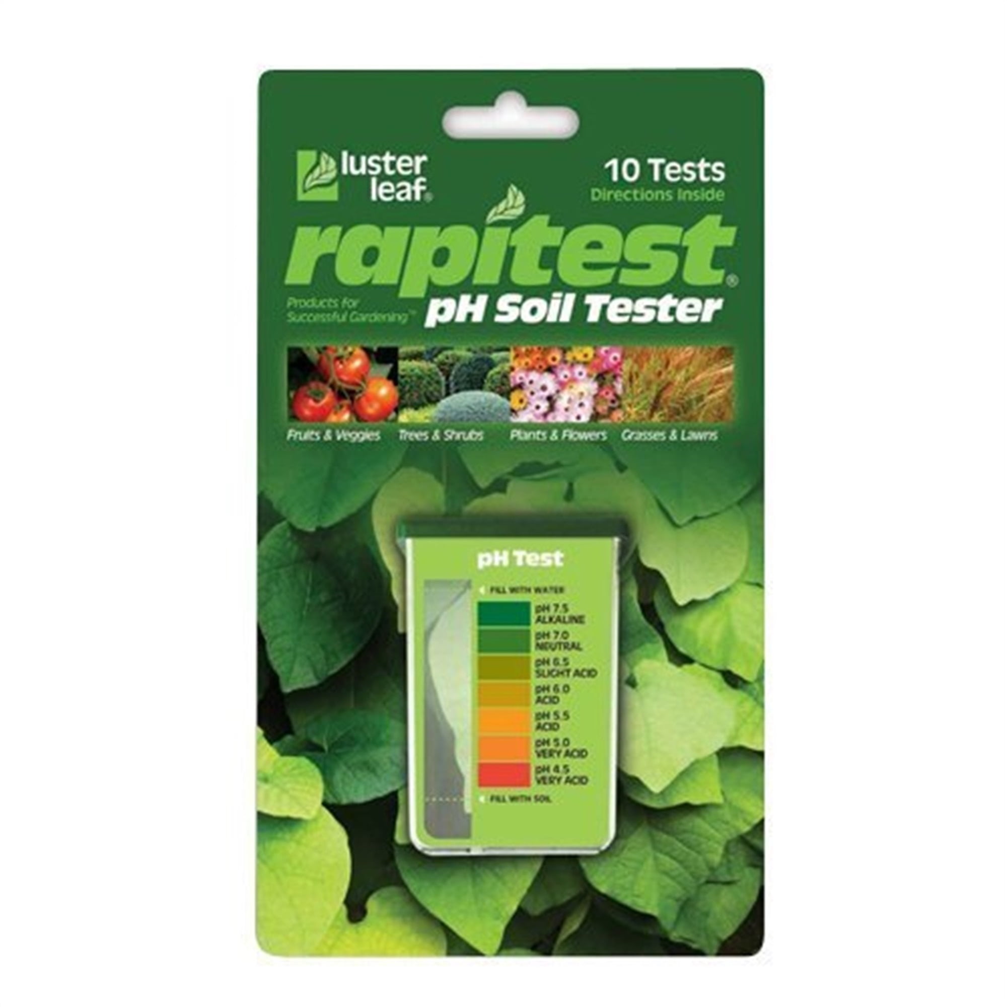 Luster Leaf RAPITEST Soil TESTER 10 pk pH Nitrogen Phosphorus Potassium 1609CS 