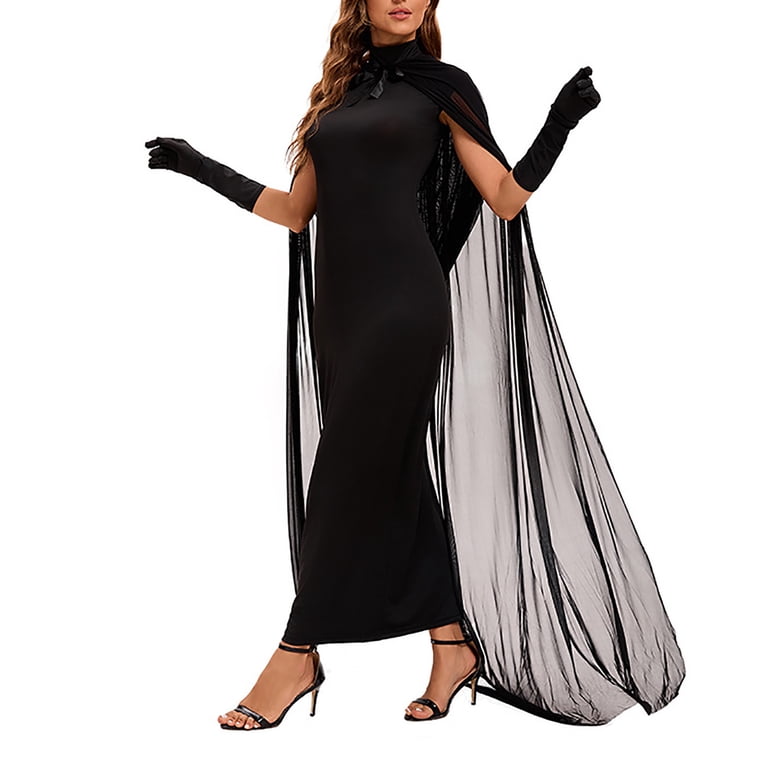 BiZtdJrK Medieval Dress for Women Elegant, Halloween Cosplay Costume Set Sheer  Mesh Cloak and Bodycon Dress Festival Party Prom Dress Prime Sales of The  Day Black - Walmart.com