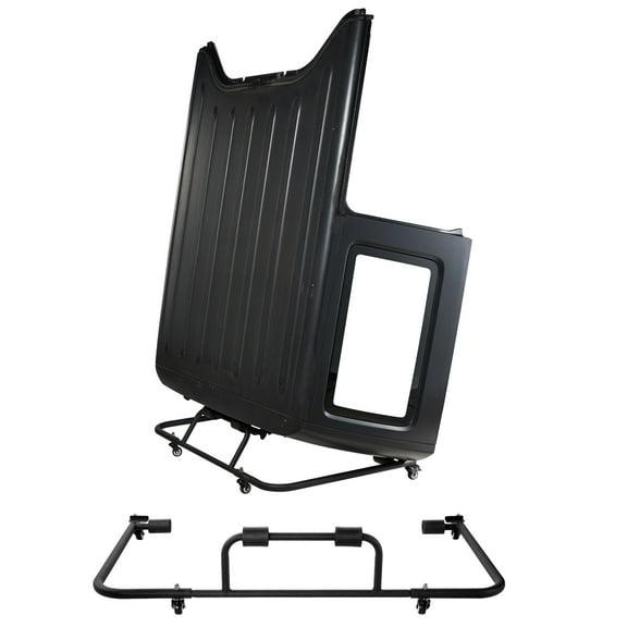 KFFKFF Hardtop Storage Cart, Mobile and Durable Hard Top Rack, Featuring Adjustable Holes and Soft Padding, Powder-Coated Storage Solution Compatible with Jeep Wrangler TJ, JK, JL