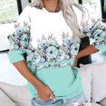 thumbnail image 1 of Meichang Sweatshirts pour Femmes Manches Longues Col Rond Coupe Ample Pull Tunique Graphique Florale Mode Sweatshirts à Blocs de Couleur avec Poche, 1 of 5