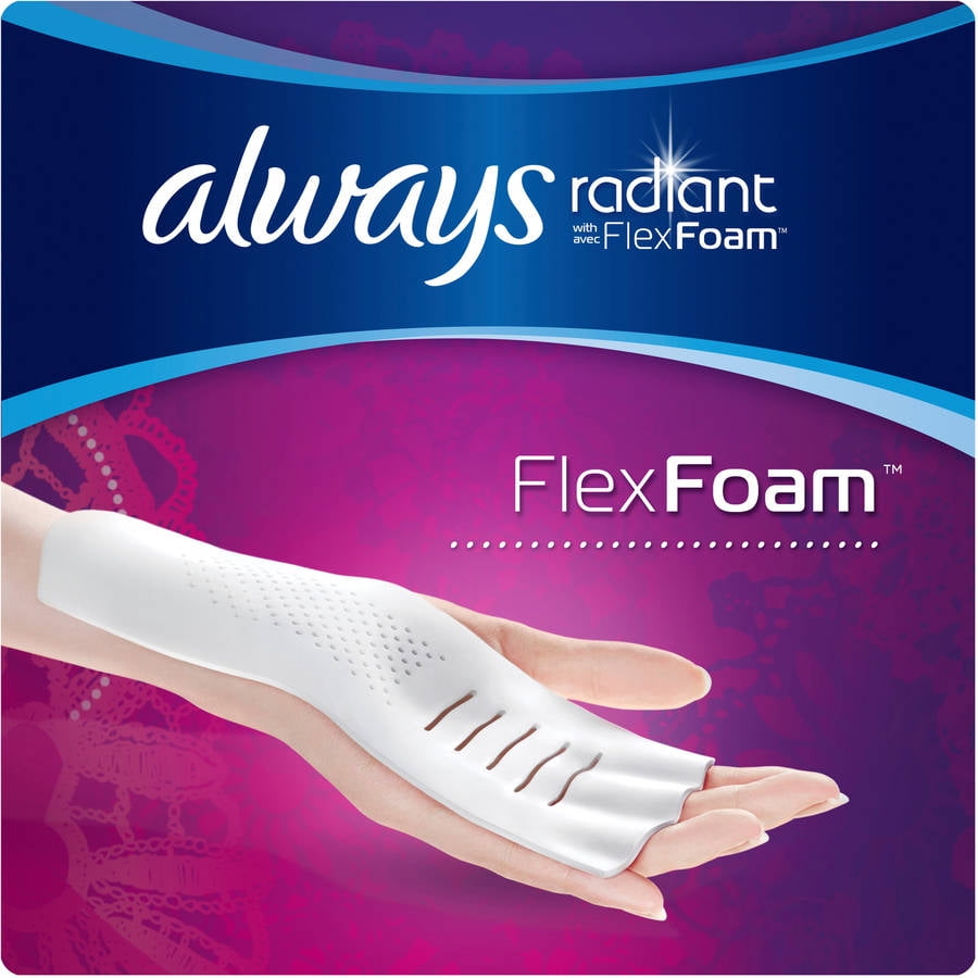 Always Radiant FlexFoam Scented Pads, Super, 28 Count