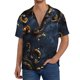 thumbnail image 1 of Balery Elegant Gold Scrollwork Camisa Casual de Manga Corta con Botones para Hombre, Texturizada, Estilo Cubano, para Playa, Verano-XX-Large, 1 of 5