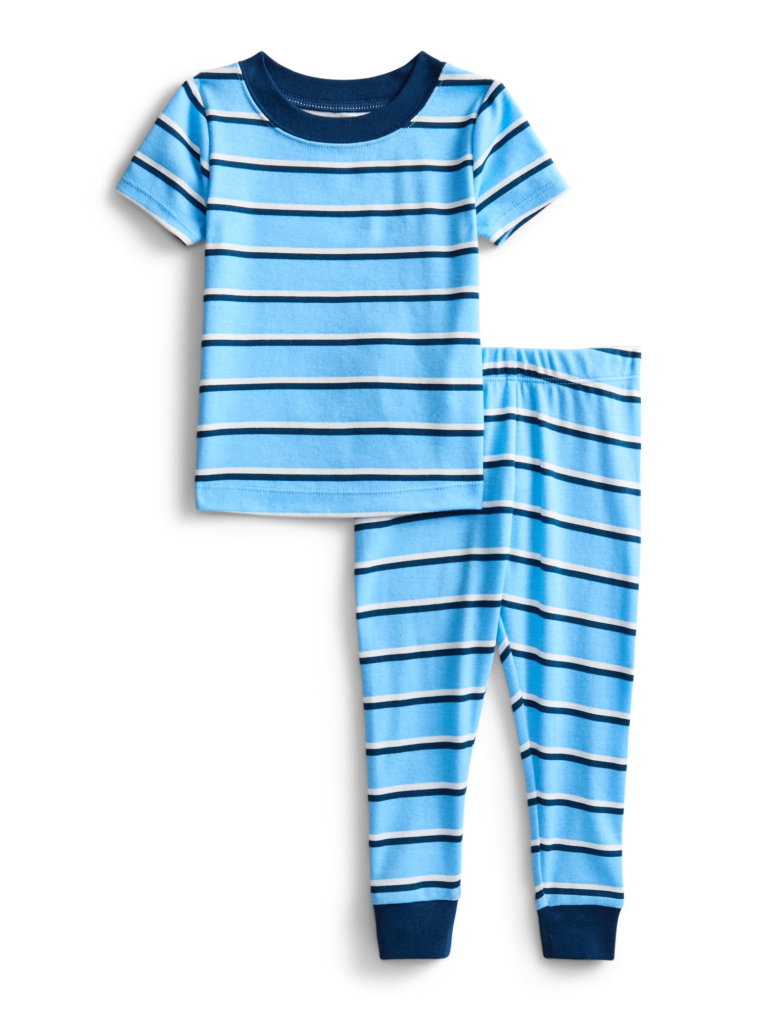 Wonder Nation Toddler Boys or Girls Cotton Short Sleeve Top and Pants Pajama Set, 4-Piece, Sizes 12M-5T