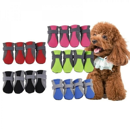 ZEROFEEL Comfortable And Breathable Dog Shoes Anti-slip Pet Boots Paw Protector Reflective Straps Dog Teddy Cute Net Shoes