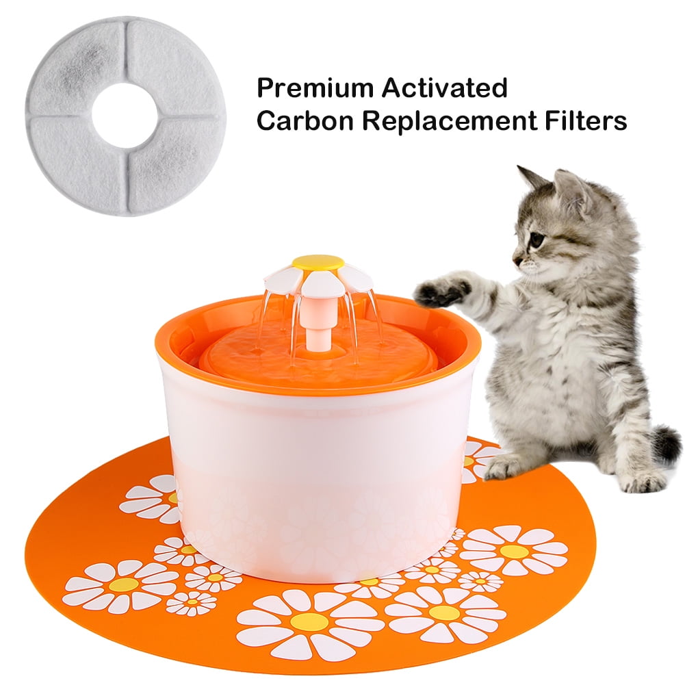 Hommii Pet Water Fountain Flower Style Automatic Electric Water Capacity 1.6L Cat Dog Drinking Bowl 