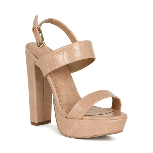 chunky slingback platform heels