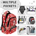 thumbnail image 5 of Bulopur 17 Inch 4-in-1 School Backpack Set, Strawberry Axolotl Print School Bag with Lunch Bag, Water Bottle Sleeve and Pencil Case for School and Fruit Lovers, 5 of 7
