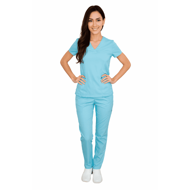 Scrubs Médicos Mujer | Uniformes para Doctoras y Enfermeras M11 MENTOL MED