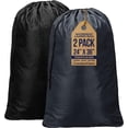 thumbnail image 1 of Canadian Linen Nylon Laundry Bags, 24"x36", 2 Pack, Drawstring Clothes Organizer Waterproof Fabric Durable Storage Bag Hamper, Black + Grey, 1 of 9