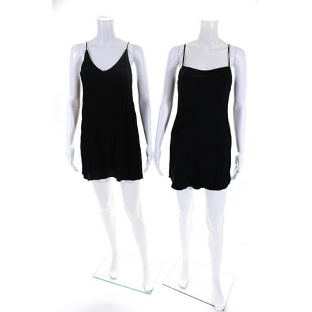 

Pre-owned|Wilfred Womens V-Neck Spaghetti Strap A-Line Mini Dress Black Size XS 2XS Lot 2