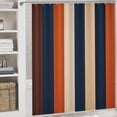 thumbnail image 5 of Ocean Color And Blue Stripe 4 Pcs Shower Curtain Sets with Rugs Include Waterproof Shower Curtain Non-Slip Rug Toilet Lid Cover Bath Mat Modern Accent Durable And Waterproof for Bathroom Decor, 5 of 8