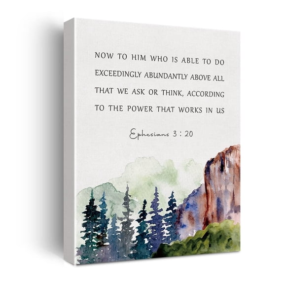 Inspirational Bible Verse Canvas Print Decor Watercolor Ephesians 3 : 20 Christian Wall Painting Posters Scripture Home Office Decoration