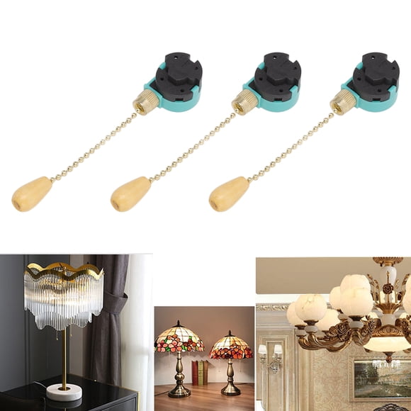 Interruptor De Cadena De Tracción, Ajuste De 3 Velocidades, Interruptor De Cadena De Tracción Para Luz De Techo, 250 V, 125 V, Fácil Instalación, 4 Cables Para Lámpara De