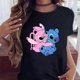 thumbnail image 3 of Camiseta de dibujos animados de Disney para mujer, Tops negros de manga corta, nueva moda, 3 of 5