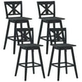 thumbnail image 1 of Gymax 4PCS Swivel Bar Stools 29'' Counter Height Chairs w/ Footrest Black, 1 of 6