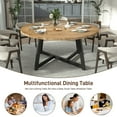 thumbnail image 2 of Solid Wood Round Dining Table for 6/8 Person, 59" Large Kitchen Table Dinner Table for Kitchen, Dining Room, 2 of 10