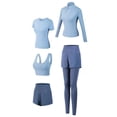 thumbnail image 1 of Women's 5pcs Sport Suits Fitness Yoga Running Athletic Tracksuits, 1 of 7