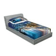thumbnail image 2 of Ambesonne Landscape Fitted Sheet & Pillow Sham Set, View of New York City, Twinxl, Multicolor, 2 of 2