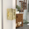 thumbnail image 2 of Onward 1701BPSBC Pocket Door Pull with Privacy Lock - Rectangular, Brass, 2 of 5