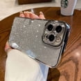 thumbnail image 1 of Funda azul con revestimiento cuadrado brillante para iPhone 14 13 Pro Max 11 12 Mini XR X XS Max 6 7 8 Plus SE 2020, funda transparente a prueba de golpes Tan Jianjun unisex, 1 of 2