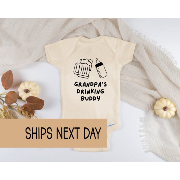 Funny New Baby Bodysuit, Grandpa'S Buddy Onesie, Baby Reveal Onsie For Grandparents Cool Baby Clothing, Cute Natural Baby Onesie, BABY BODYSUIT LAT 4424