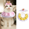 thumbnail image 5 of Juego de bufanda de sombrero de cumpleaños para mascota, cachorro, gato, lindo pañuelo de encaje, bufanda, sombrero de corona, disfraz de princesa Adepaton CPB-DE-LYY1908-1, 5 of 5