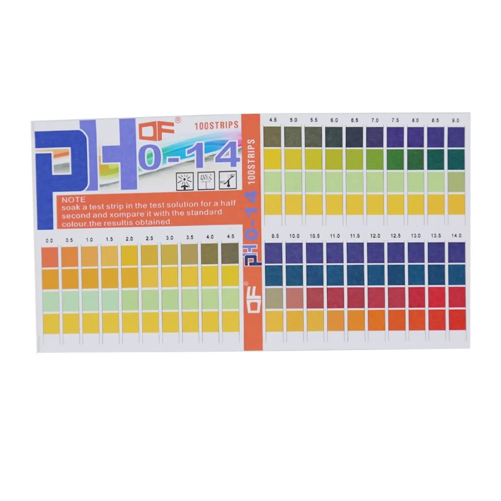 PH 0 -14 Test Paper - Pistha 80 PCS PH 0-14 Test Paper Litmus Strips Tester For Saliva Urine Water Soil Testing