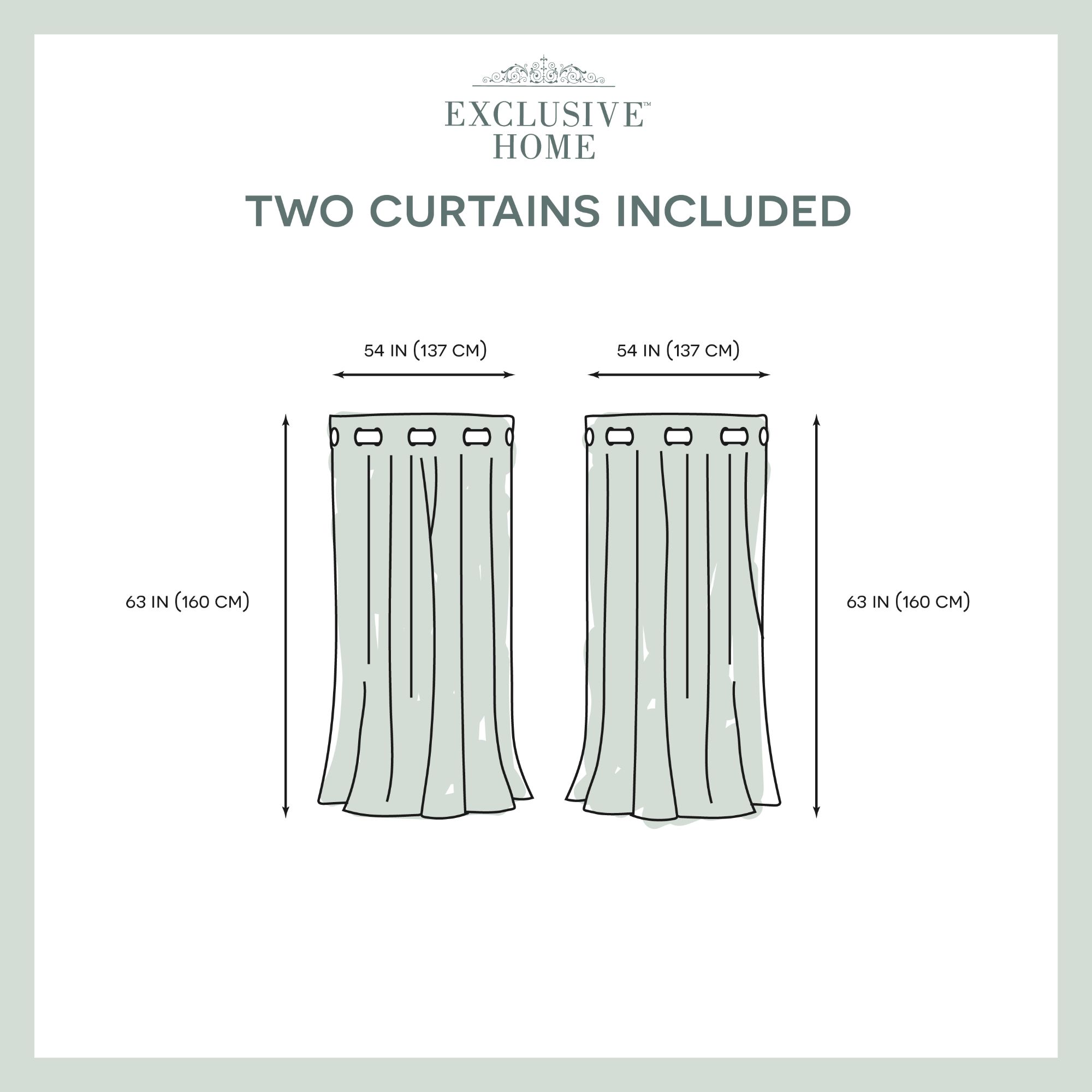 Exclusive Home Curtains Wilshire Burnout Sheer Grommet Top Curtain Panel Pair, 54x63, White