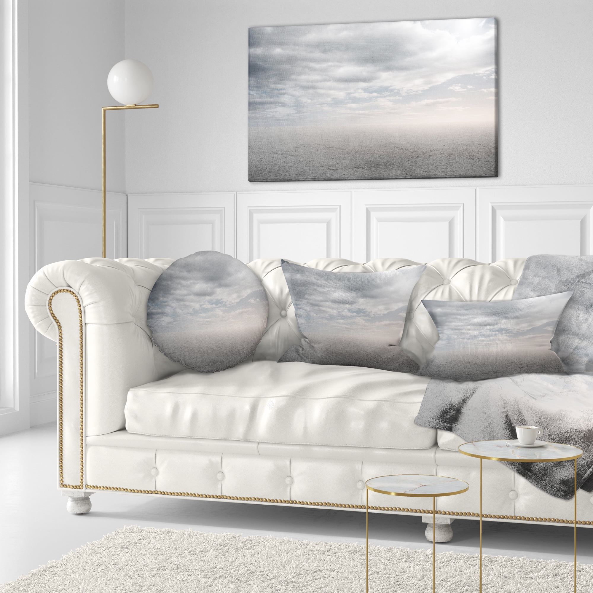 Designart Desert Land and Sky - Landscape Printed Throw Pillow - 12x20