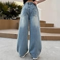 thumbnail image 5 of Baggy Jeans for Girls Casual High Waisted Wide Leg Ripped Pants Back To School Clothes Girls Pants Size 6-16 Years, 5 of 5