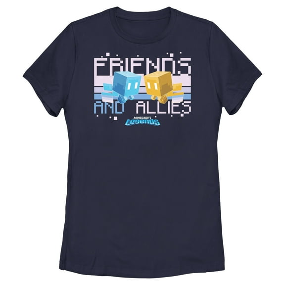 Women's Minecraft Legends Friends and Allies Mobs  Graphic Tee Navy Blue X Large