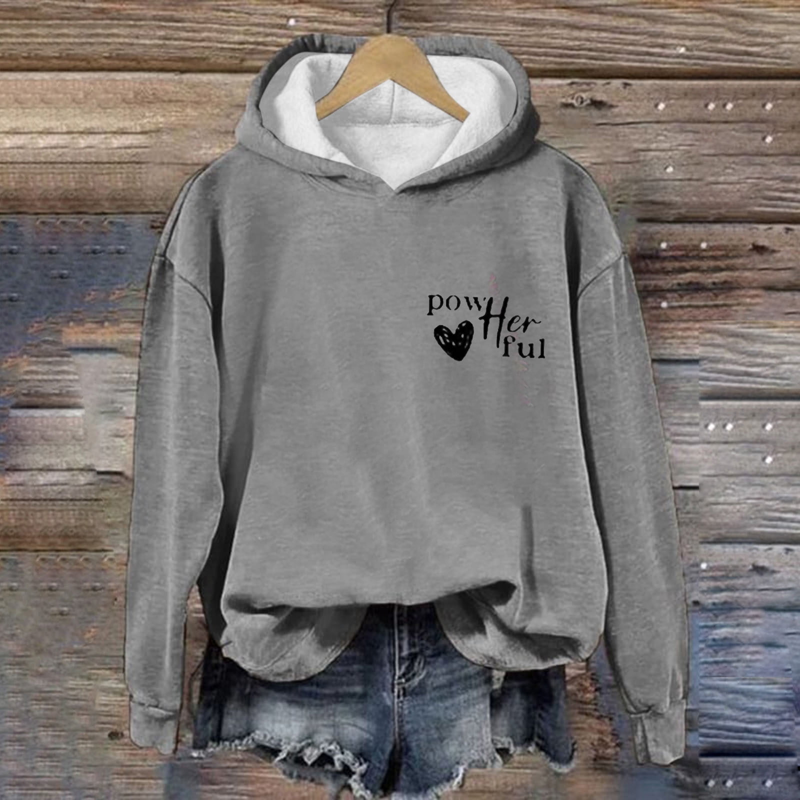 Black_FriWomens Clothing Under $10.00 Yuxingfu Women'S Casual Fall and Winter Long-Sleeved Fashion Printed Hooded Tops Sweatshirt