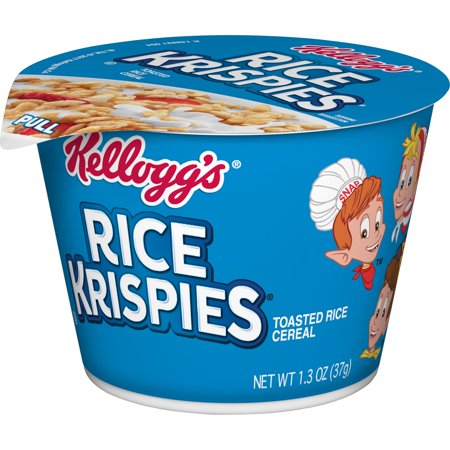 - Kellogg's Rice Krispies Breakfast Cereal in a Cup, Original, Bulk Size, 1.3 Oz, 12 Ct