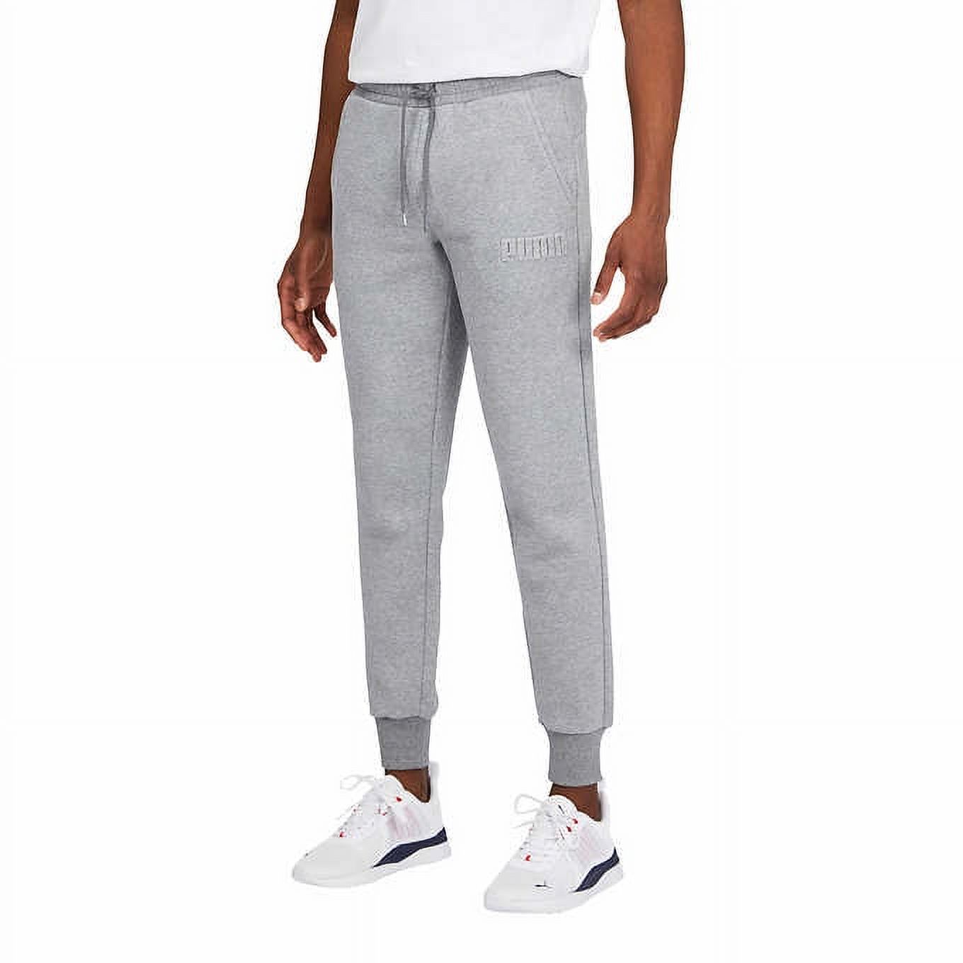 Puma Men's Fleece Lined Tapered Leg Cuffed Athletic Sweatpants (Gray, X-Large) - image 2 of 4