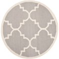 thumbnail image 1 of Safavieh Dhurries Dark Grey Contemporary Rug - Round 6', 1 of 2