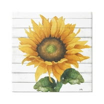 Stupell Industries Yellow Sunflower Blossom Bold Petals Rustic Design Canvas Wall Art, 30 x 30, Design by Elizabeth Medley