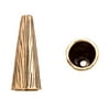 Bark Texture Antique-Gold Finished Beads Cone 14.7x37mm Fits 14.5-16.5mm Beads Sold per pkg of 4pcs per pack