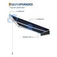thumbnail image 4 of 10'x8' Retractable Awning, Waterproof Patio Awning, Sun Shade Awning with Manual Crank Handle, Aluminum Frame, 280 g/㎡ Polyester Fabric, for Deck, Porch, Balcony, Blue, 4 of 7