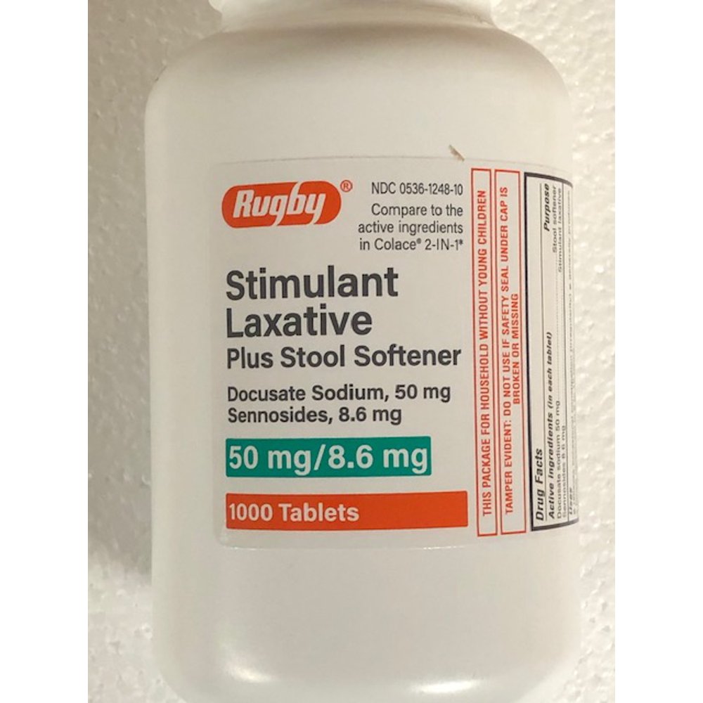 RUGBY® STOOL SOFTENER PLUS NATURAL VEGETABLE STIMULANT LAXATIVE