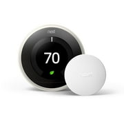Google Nest Learning Thermostat 3rd Gen, White, Digital Display, 2-Piece Pack