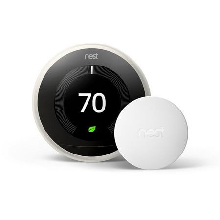 Google Nest Learning Thermostat 3rd Gen, White, Digital Display, 2-Piece Pack
