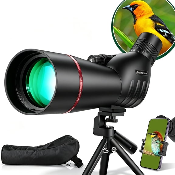 25-75 X 80 Spotting Scope with Tripod Phone Adapter Monocular Telescope Spotting Scopes for Target Shooting Hunting Bird Watching
