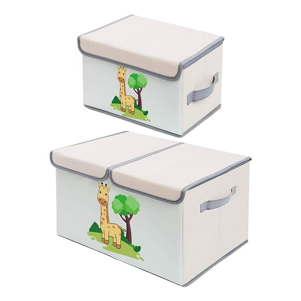 2Pcs Kids Toy Box Lovely Toy Storage Box Practical Toy Organizer for Nursery