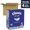 thumbnail image 6 of Kleenex Ultra Soft Facial Tissues, 4 Cube Boxes, 65 White Tissues per Box, 3-Ply (260 Total), 6 of 10