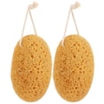 thumbnail image 2 of Shower Exfoliator Bath Sponge Body Scrubber Bathroom Use Orange Foam Exfoliating 2Pcs, 2 of 5